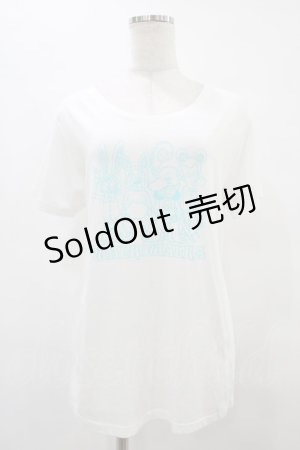画像: MALKOMALKA / プリントTシャツ  白×サックス H-25-09-17-1041-PU-TO-KB-ZT151