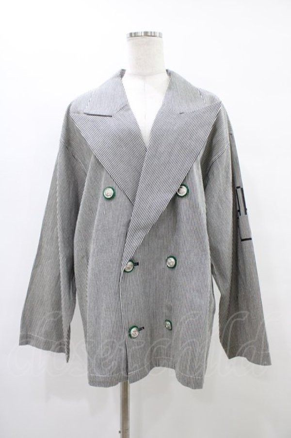 画像1: MILKBOY / コットンダブルジャケット  紺ストライプ H-25-09-17-1047-MB-JA-KB-ZH (1)