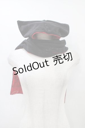 画像: NAOTO SEVEN / フードストール  黒×赤 H-25-09-17-1009-HN-ZA-KB-ZH