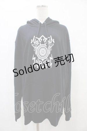 画像: NieR Clothing / プリントプルパーカー  黒 H-25-09-17-1059-PU-TO-KB-ZH