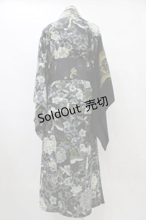 画像2: Qutie Frash / 浴衣SET  ブラック×ゴールド H-25-09-17-1011-QU-OP-KB-ZH (2)