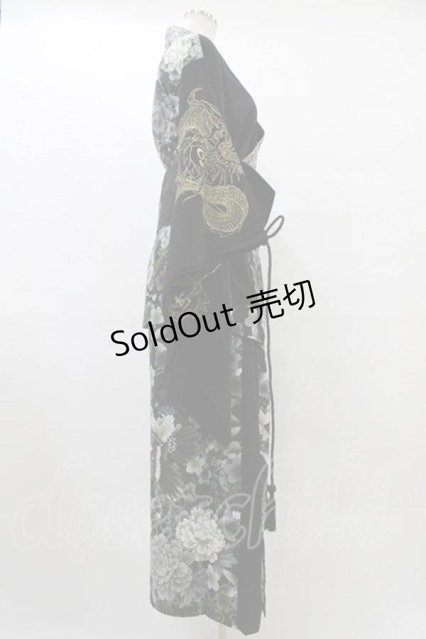 画像3: Qutie Frash / 浴衣SET  ブラック×ゴールド H-25-09-17-1011-QU-OP-KB-ZH (3)