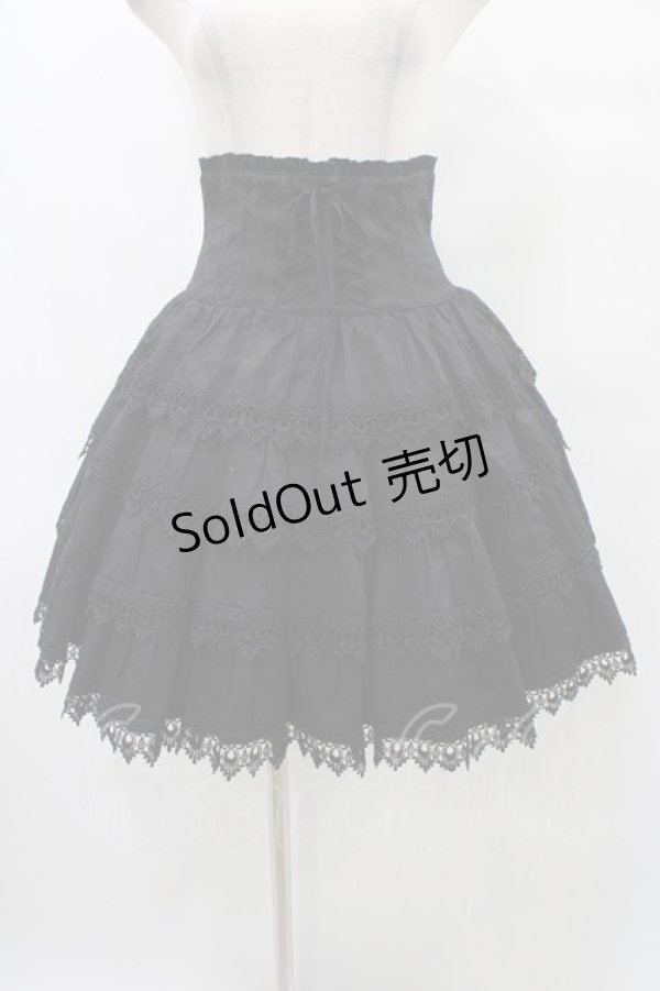 画像1: BPN / ジャガード切替ハイウエストスカート  黒 H-25-09-17-1027-GO-SK-KB-ZH (1)