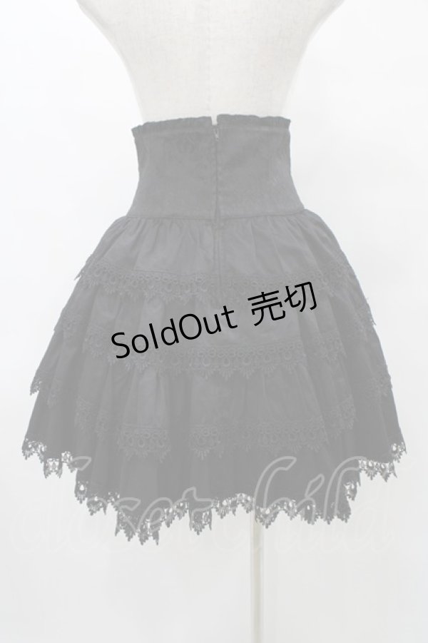 画像2: BPN / ジャガード切替ハイウエストスカート  黒 H-25-09-17-1027-GO-SK-KB-ZH (2)