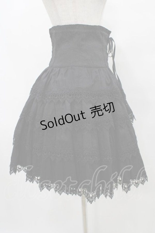 画像3: BPN / ジャガード切替ハイウエストスカート  黒 H-25-09-17-1027-GO-SK-KB-ZH (3)