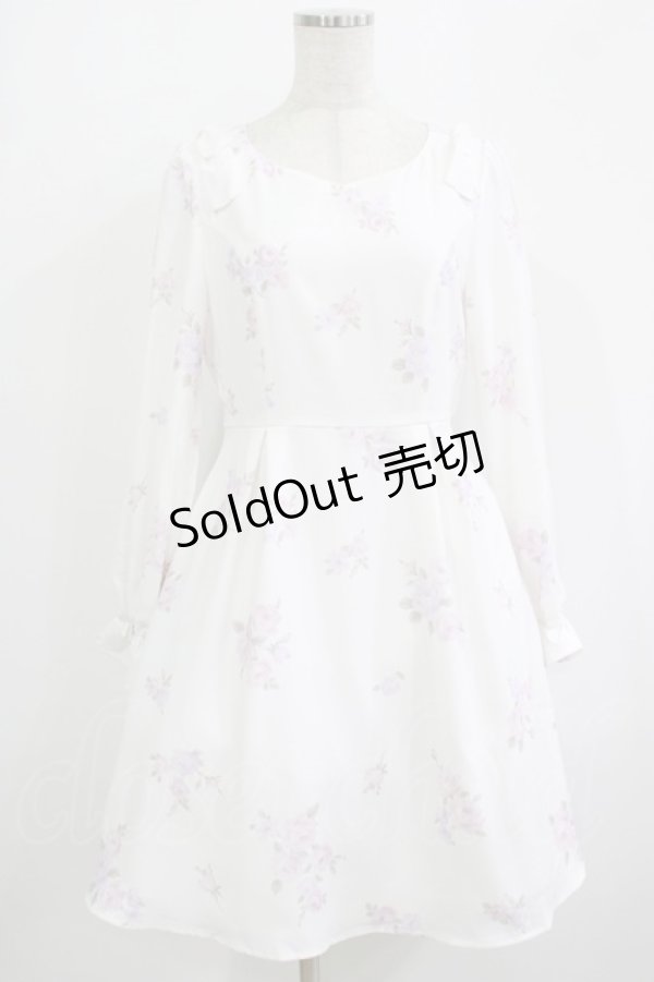 画像1: LODISPOTTO / 肩リボンオリジナル花柄ワンピース M オフ H-25-09-18-026-LO-OP-NS-ZH (1)