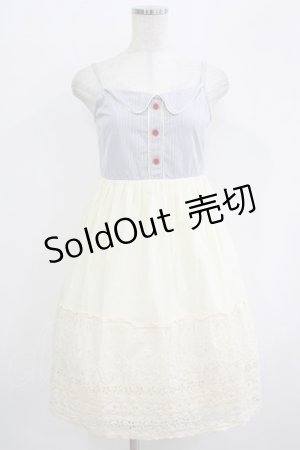 画像: Blue rouge / ストライプ切替ワンピース Free 生成り H-25-09-18-027-CA-OP-NS-ZH