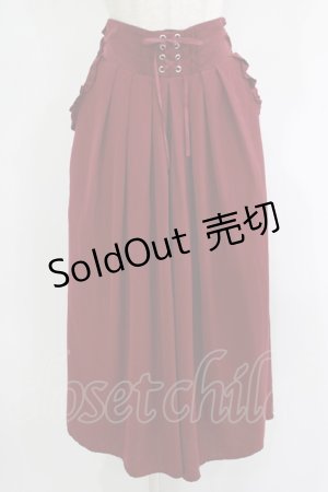 画像: axes femme / フロント編み上げワイドパンツ M ワイン H-25-09-18-033-AX-PA-NS-ZH