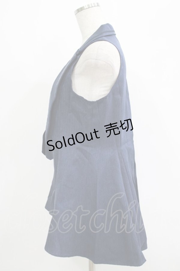 画像2: axes femme / バックタックロングベスト M ネイビー H-25-09-18-034-AX-JA-NS-ZH (2)