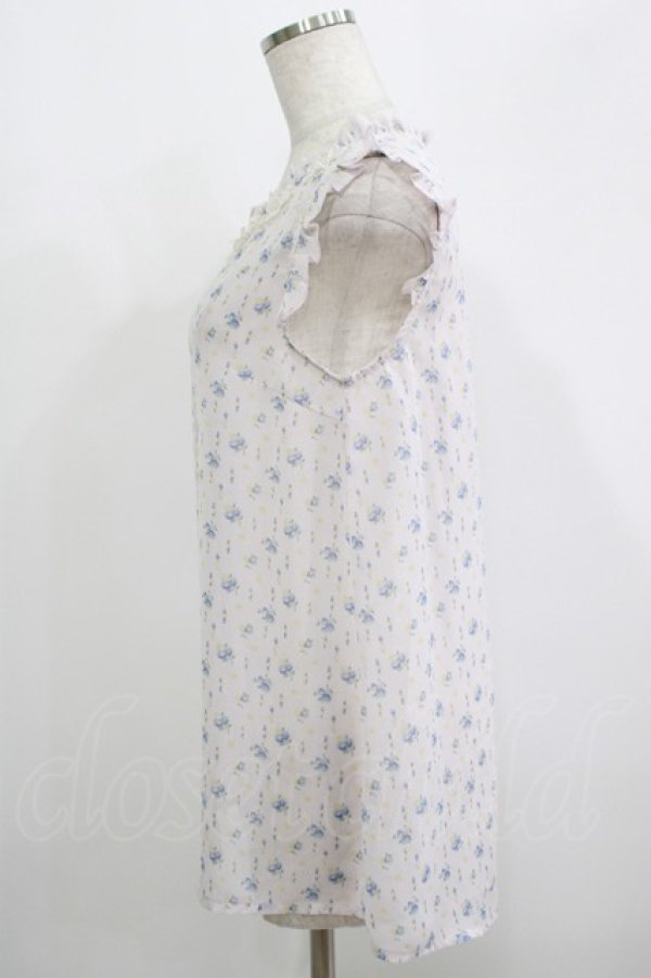 画像2: axes femme / 小花柄ノースリブラウス M ピンク H-25-09-18-040-AX-BL-NS-ZH (2)