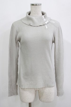 画像: axes femme / レースアップタートルネックニット M グレー H-25-09-18-045-AX-TO-NS-ZH