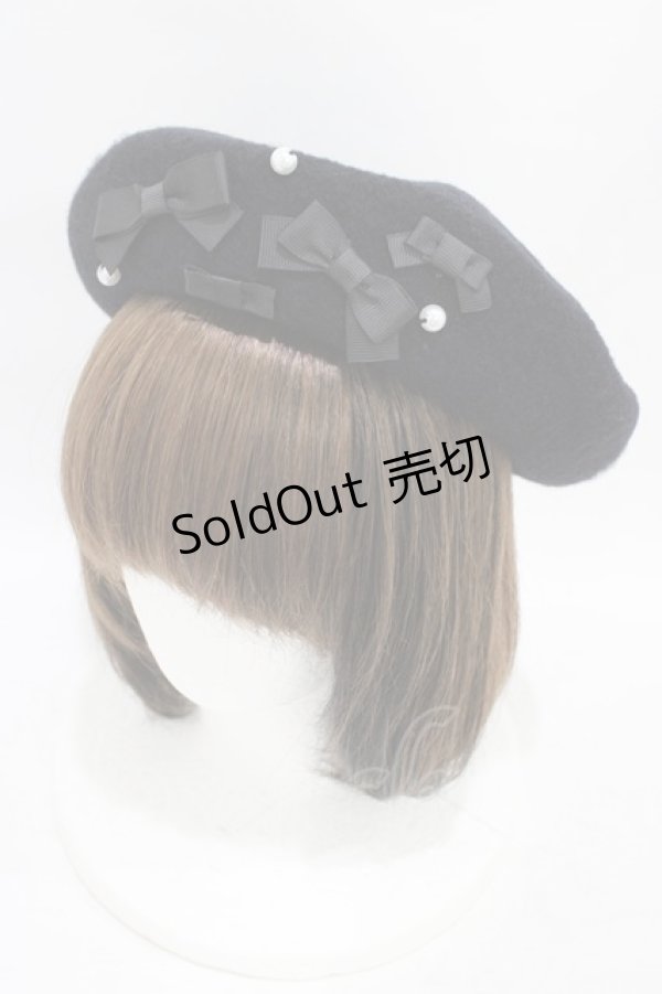 画像3: m petit by misako / AMミニリボンバスクベレー  ブラック/ボルドー H-25-09-18-1004-LO-AC-NS-ZH (3)