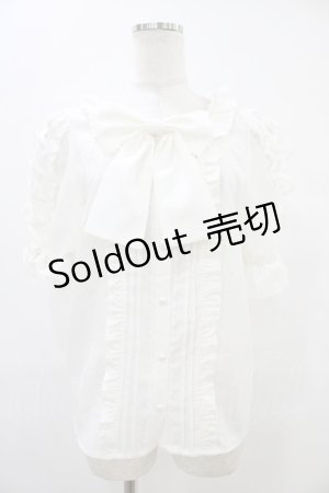 画像: DearMyLove / スクエアレースアップリボンブラウス L オフ H-25-09-18-1049-EL-BL-NS-ZH