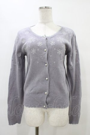 画像: axes femme / 雪の結晶刺繍カーディガン M ラベンダー H-25-09-18-1054-AX-TO-NS-ZH