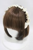 画像1: m petit by misako / ギャザーリボンカチューシャ  アイボリー H-25-09-18-1007-LO-AC-NS-ZH (1)