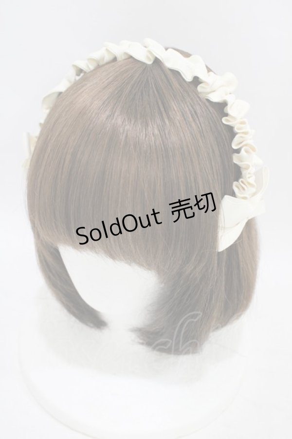 画像1: m petit by misako / ギャザーリボンカチューシャ  アイボリー H-25-09-18-1007-LO-AC-NS-ZH (1)