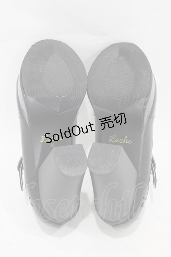 画像3: YOSUKE by Leche / コサージュ付ストラップシューズ M/23.0〜23.5cm ブラックエナメル H-25-09-18-1001-0-SH-NS-ZH (3)