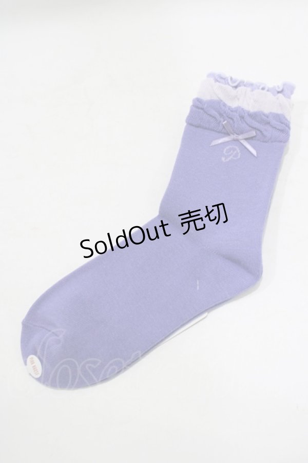 画像1: PINK HOUSE / グラデーションフリル使いソックス  ラベンダー H-25-09-18-060-LO-ZA-NS-ZH (1)