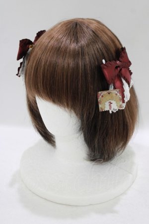 画像: Amavel / ジャボ付Wリボンクリップ  ボルドー H-25-09-18-068-CA-AC-NS-ZH