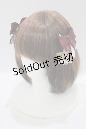 画像: Amavel / ジャボ付Wリボンクリップ  ボルドー H-25-09-18-068-CA-AC-NS-ZH