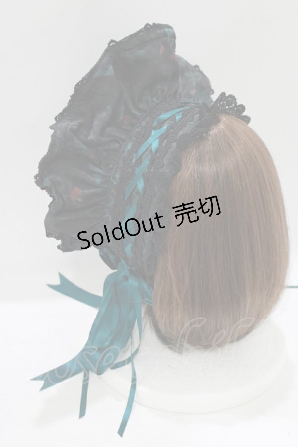 画像2: ALICE and the PIRATES / Vampire Nocturne柄ボンネット  グリーン H-25-09-18-078-PA-AC-NS-ZH (2)