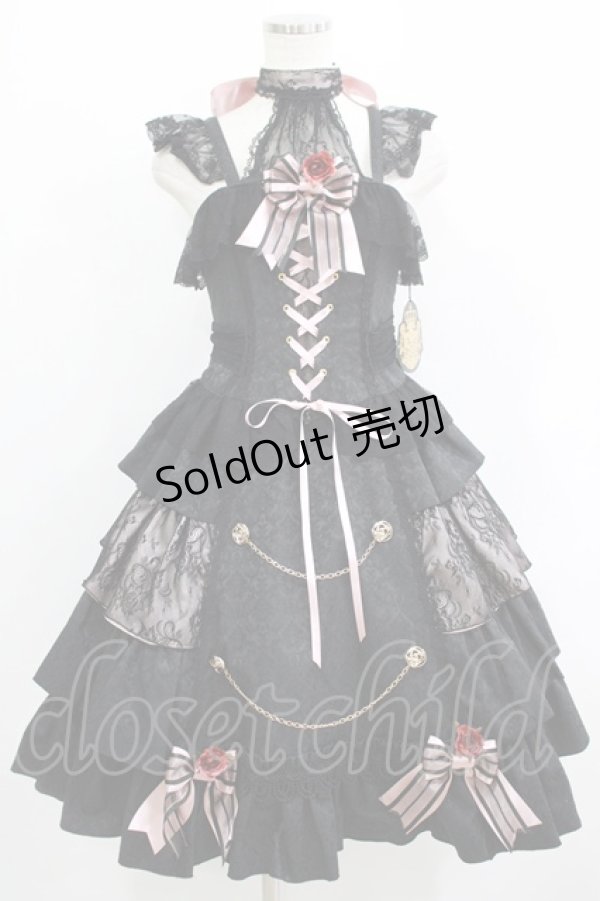 画像1: ALICE and the PIRATES / Sweet Devilジャンパースカート Free ブラック/ピンク H-25-09-18-002-PA-OP-NS-ZH (1)