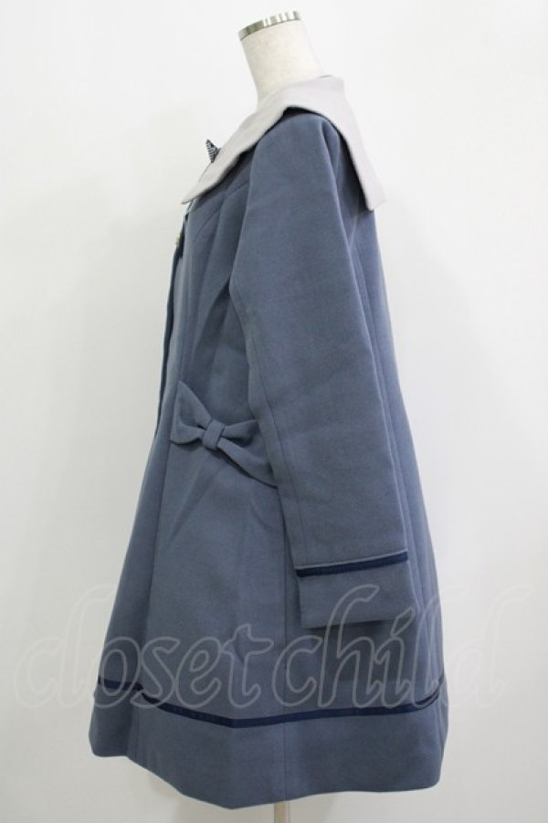 画像2: Amavel / ストライプリボンセーラーコート Free ブルー H-25-09-18-022-CA-CO-NS-ZH (2)