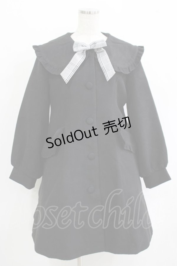 画像1: Amavel / チェックリボンセーラーコート Free ブラック H-25-09-18-023-CA-CO-NS-ZH (1)