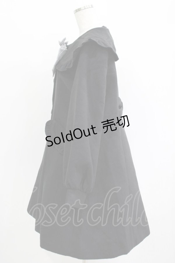 画像2: Amavel / チェックリボンセーラーコート Free ブラック H-25-09-18-023-CA-CO-NS-ZH (2)