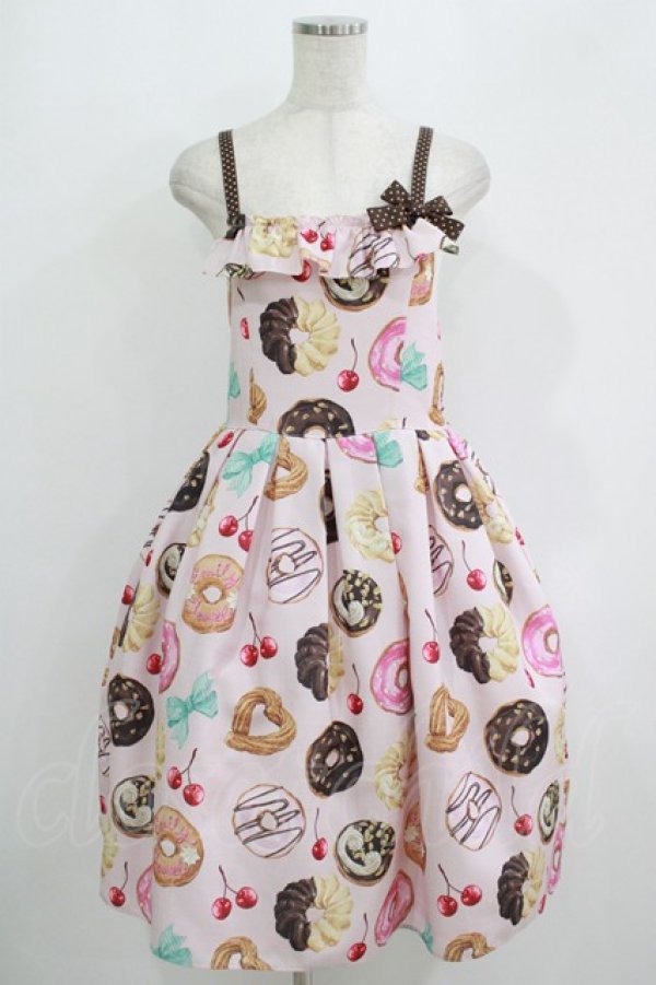 画像1: Emily Temple cute / manyドーナツキャミソールワンピース  ピンク H-25-09-19-001-ET-OP-KB-ZH (1)