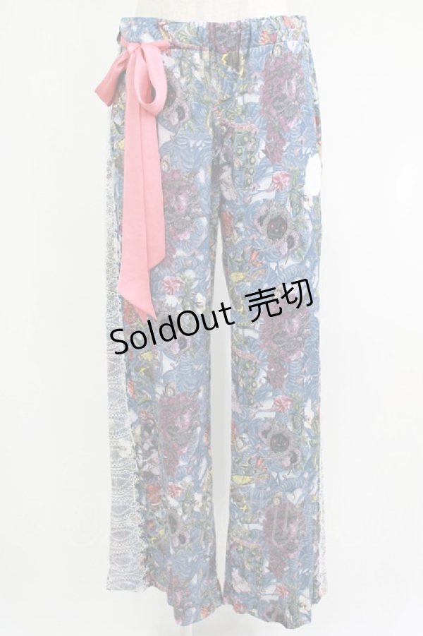 画像1: pays des fees  / サイドレースパンツ  ブルー H-25-09-19-035-PU-PA-KB-ZH (1)