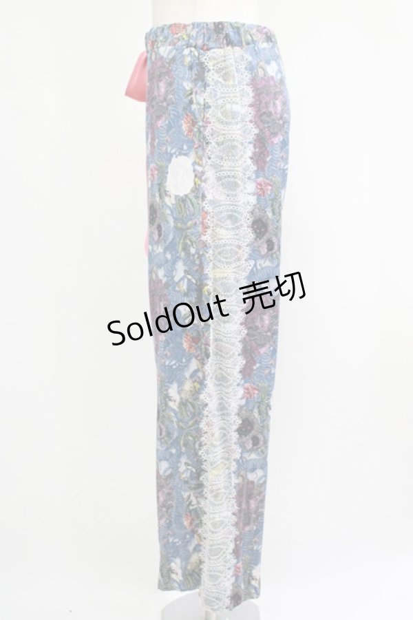 画像2: pays des fees  / サイドレースパンツ  ブルー H-25-09-19-035-PU-PA-KB-ZH (2)