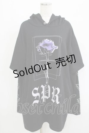 画像: SEX POT ReVeNGe / レイヤード風ロングプルパーカー L 黒 H-25-09-19-037-SP-TO-KB-ZH