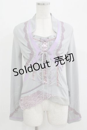 画像: Ozz oneste / 和チャイナキャミソール＆ボレロ  グレー H-25-09-19-044-OO-TO-KB-ZH