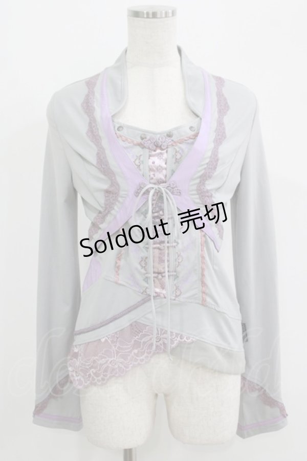 画像1: Ozz oneste / 和チャイナキャミソール＆ボレロ  グレー H-25-09-19-044-OO-TO-KB-ZH (1)