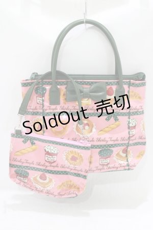 画像: Shirley Temple / ベーカリートート＆ポーチ  ピンク×グリーン H-25-09-19-050-ET-BG-KB-ZH