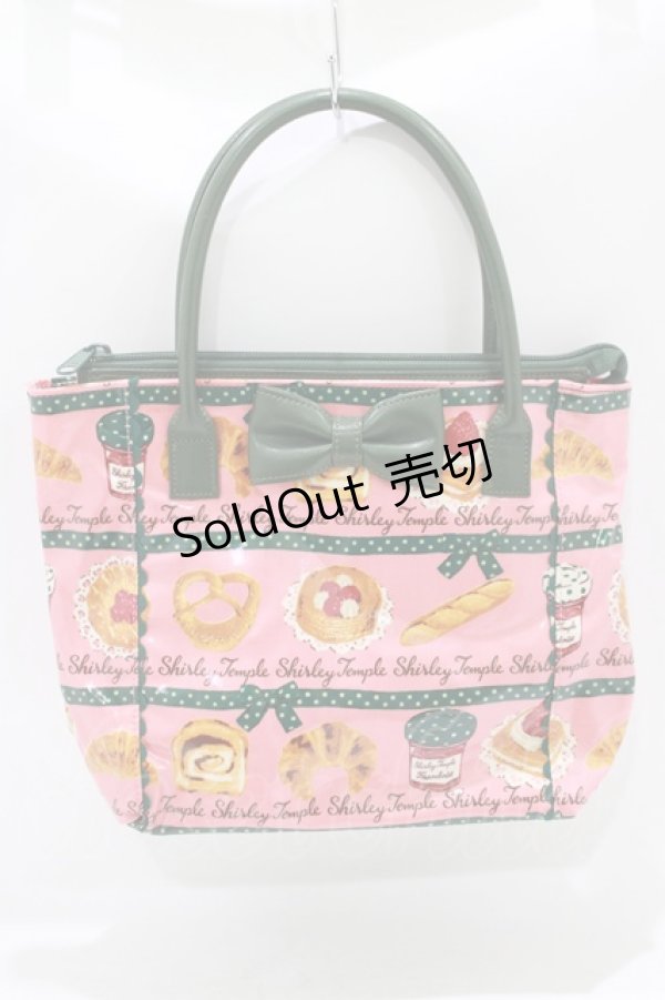 画像2: Shirley Temple / ベーカリートート＆ポーチ  ピンク×グリーン H-25-09-19-050-ET-BG-KB-ZH (2)