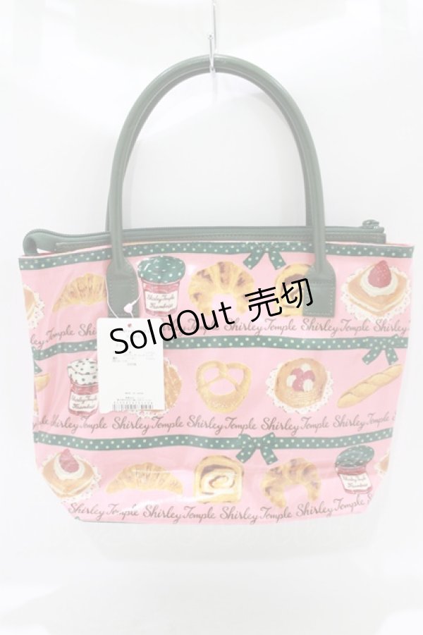 画像3: Shirley Temple / ベーカリートート＆ポーチ  ピンク×グリーン H-25-09-19-050-ET-BG-KB-ZH (3)