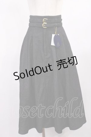 画像: an another angelus / ダブルベルトタックフレアースカート Free BLACK H-25-09-19-1015-CA-SK-NS-ZH