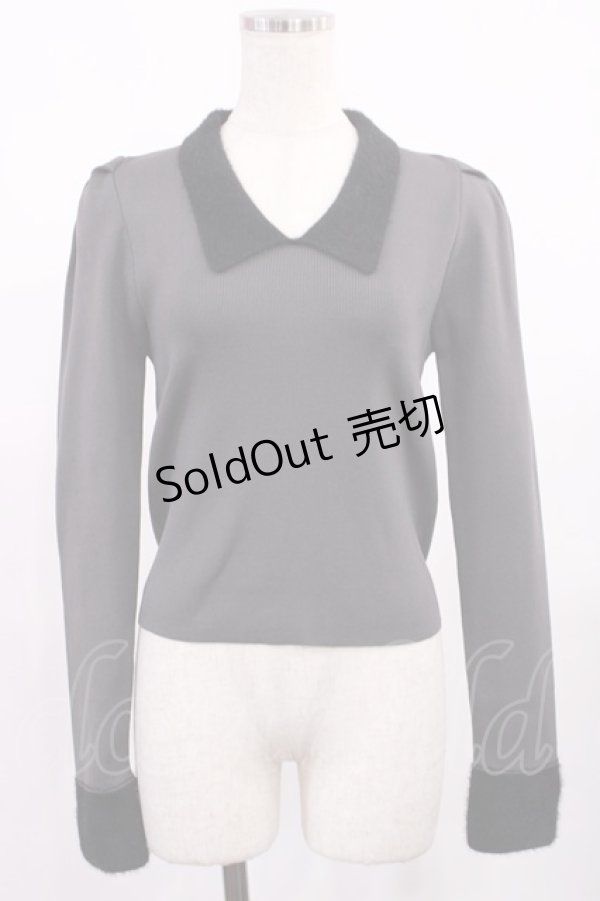 画像1: An MILLE / 配色ニットプルオーバー Free グレー H-25-09-19-1022-EL-TO-NS-ZH (1)