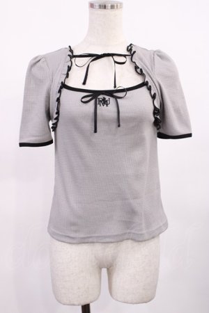 画像: pium / ダブルリボンケープワッフルカットソー Free グレー H-25-09-19-1026-LO-TO-NS-ZH