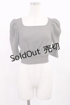 画像: EATME / バックリボンショートリブTOP Free グレー H-25-09-19-1027-LO-TO-NS-ZH