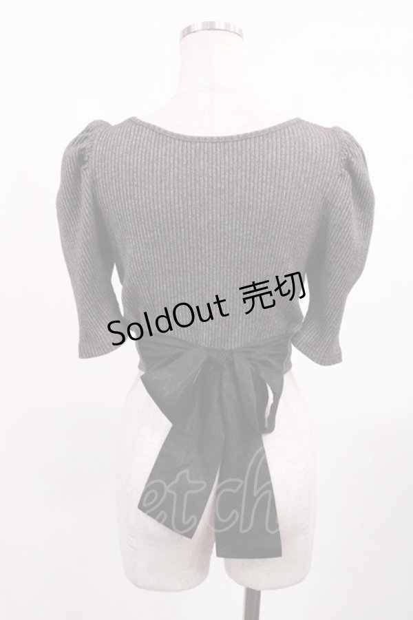 画像2: EATME / バックリボンショートリブTOP Free グレー H-25-09-19-1027-LO-TO-NS-ZH (2)