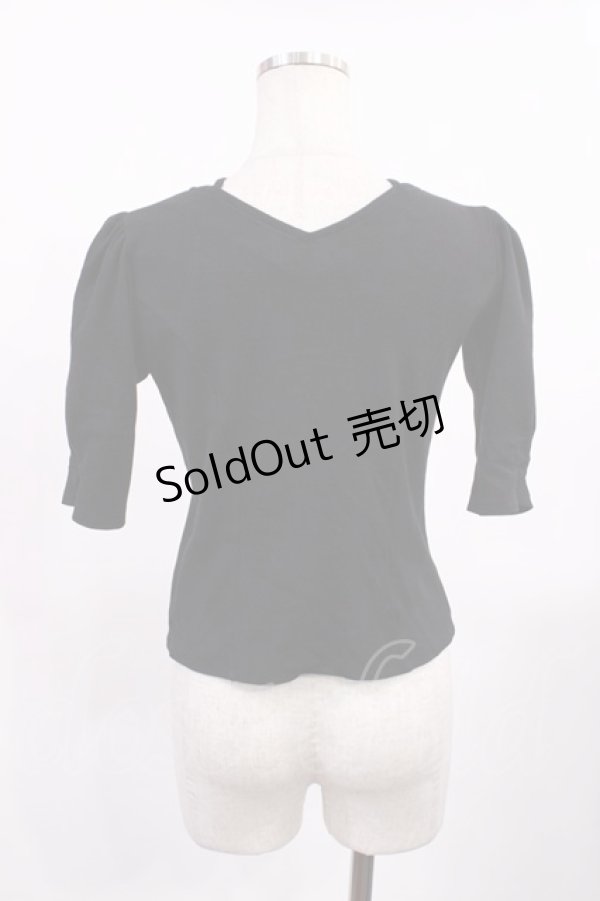 画像2: EATME / クロスネックパフスリーブTOP Free ブラック H-25-09-19-1028-LO-TO-NS-ZH (2)