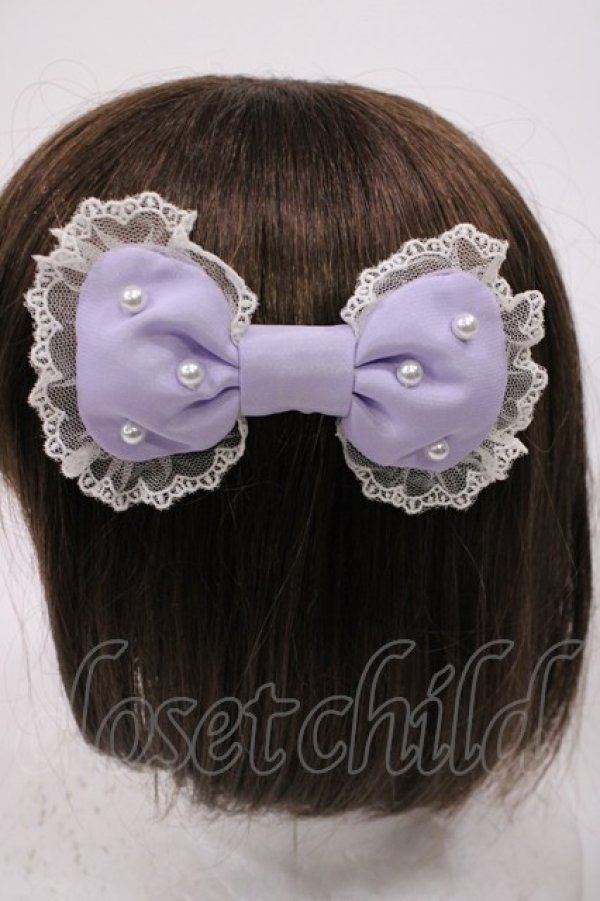 画像2: Angelic Pretty / ぷくぷくパールリボンコーム  ラベンダー H-25-09-19-1036-AP-AC-NS-ZH (2)
