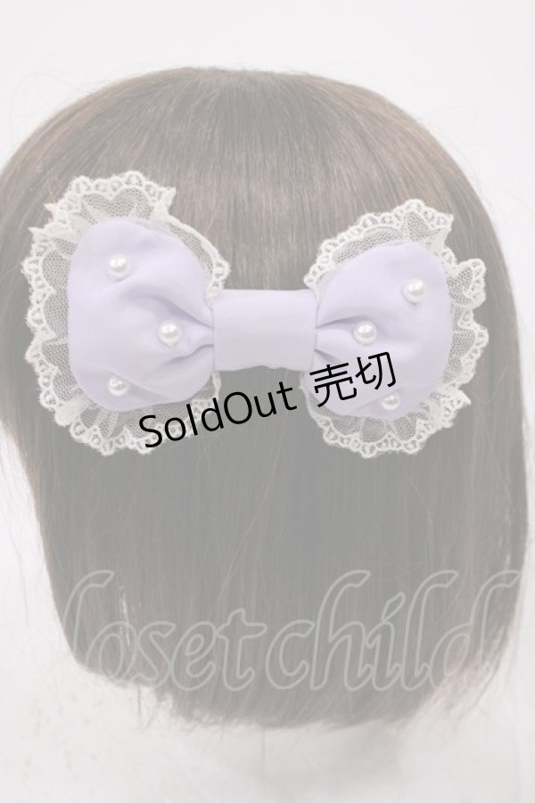 画像2: Angelic Pretty / ぷくぷくパールリボンコーム  ラベンダー H-25-09-19-1036-AP-AC-NS-ZH (2)