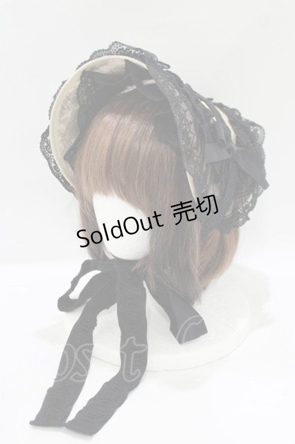 画像1: Moi-meme-Moitie / タイニーローズレースリネンヘッドドレス  黒×黒 H-25-09-19-062-MO-AC-KB-ZH (1)