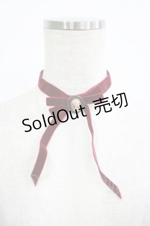 画像: MIHO MATSUDA / カメオリボンチョーカー  ボルドー H-25-09-19-064-GO-AC-KB-ZH