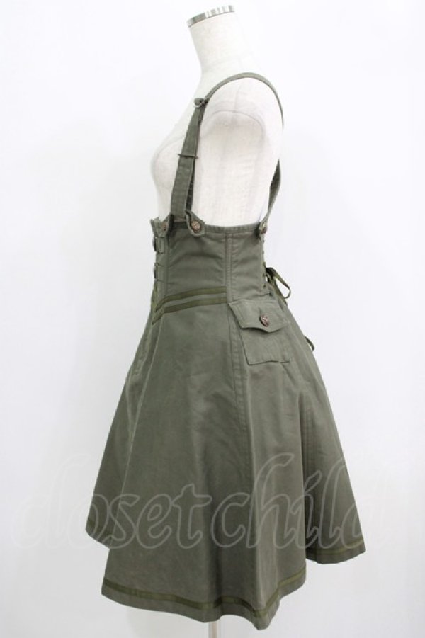 画像2: EXCENTRIQUE / モールスキン・コルセットスカート S/M カーキ H-25-09-19-008-EL-SK-KB-ZH (2)