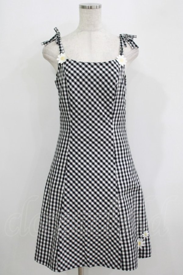 画像1: MILK / ギンガムマーガレットワンピース  ブラック H-25-09-19-015-ML-OP-KB-ZH (1)